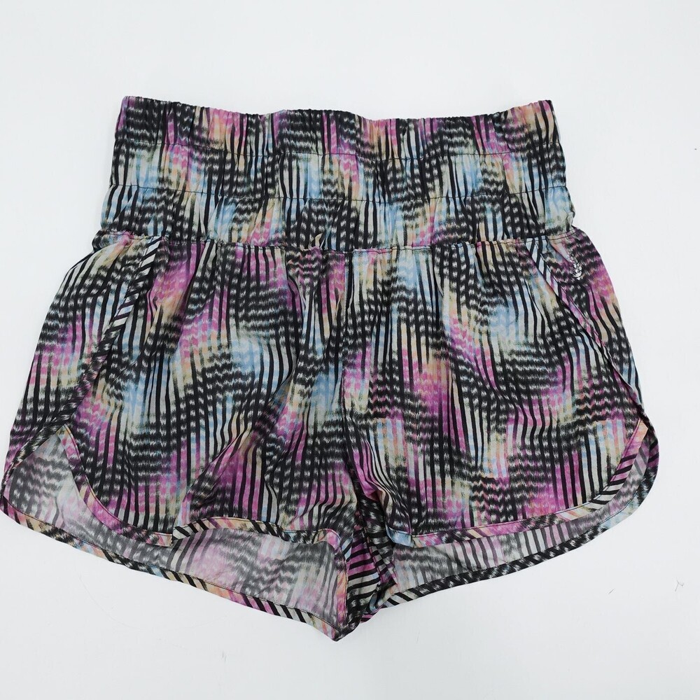 Free People Movement Shorts Womens Large Multicolor Athletic Elastic Waist Lined